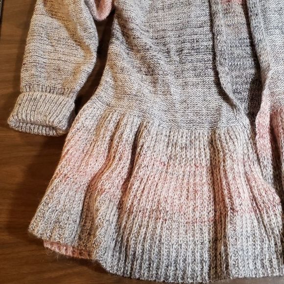 Fili Di Lana Peplum Hem Open Front Cardigan Size L - Picture 4 of 10